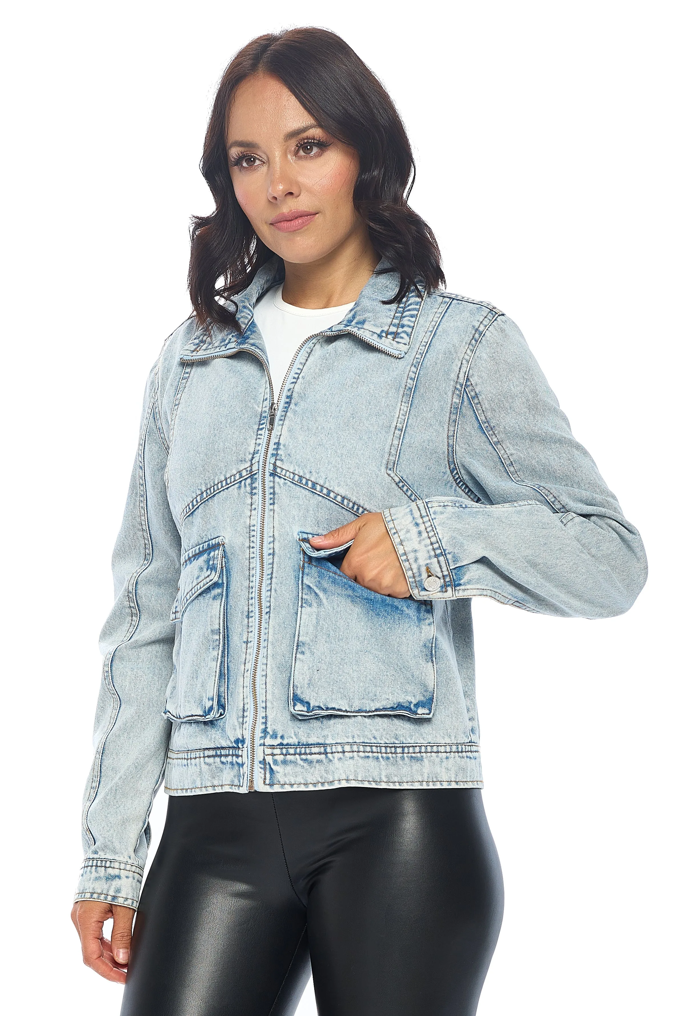 Ci Sono Casual Denim Jacket with Pockets sold by Ci Sono product image thumbnail 3
