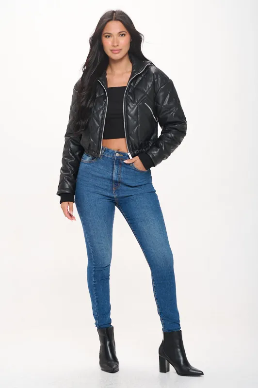 Ci Sono Quilted Luxe Leather Jacket sold by Ci Sono