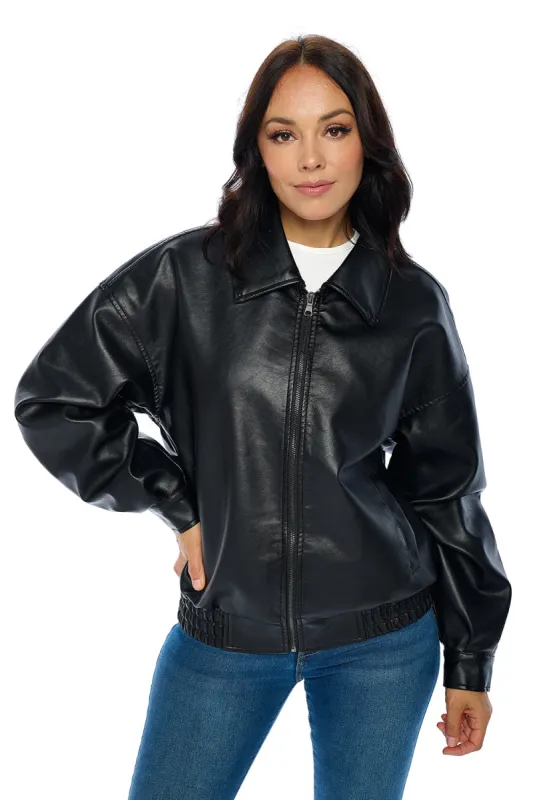 CI Sono Edgy Faux Leather Jacket sold by Ci Sono