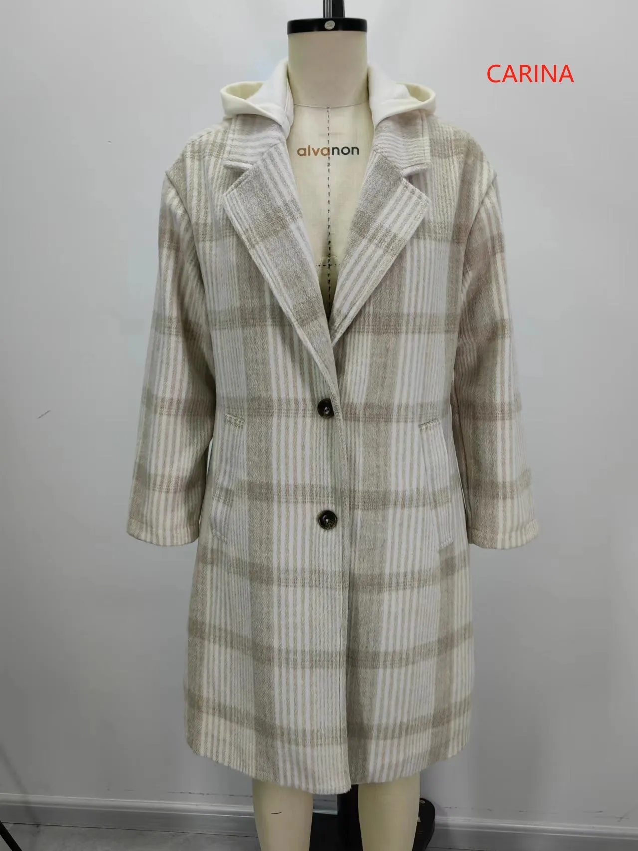 Ci Sono Plaid Charm Long Coat sold by Ci Sono