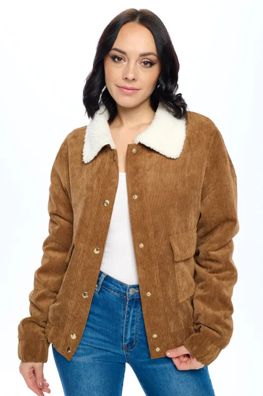Ci Sono Fuzzy Flair Corduroy Jacket sold by Ci Sono