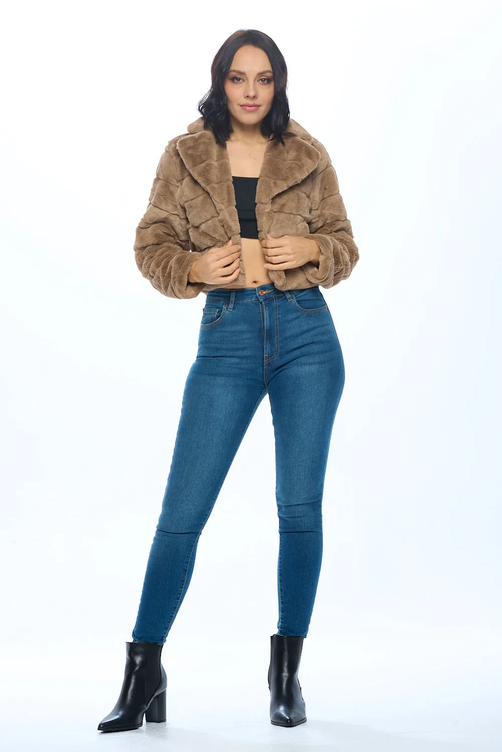 CiSono Luxe Fur Zip-Up Coat sold by Ci Sono product image thumbnail 3