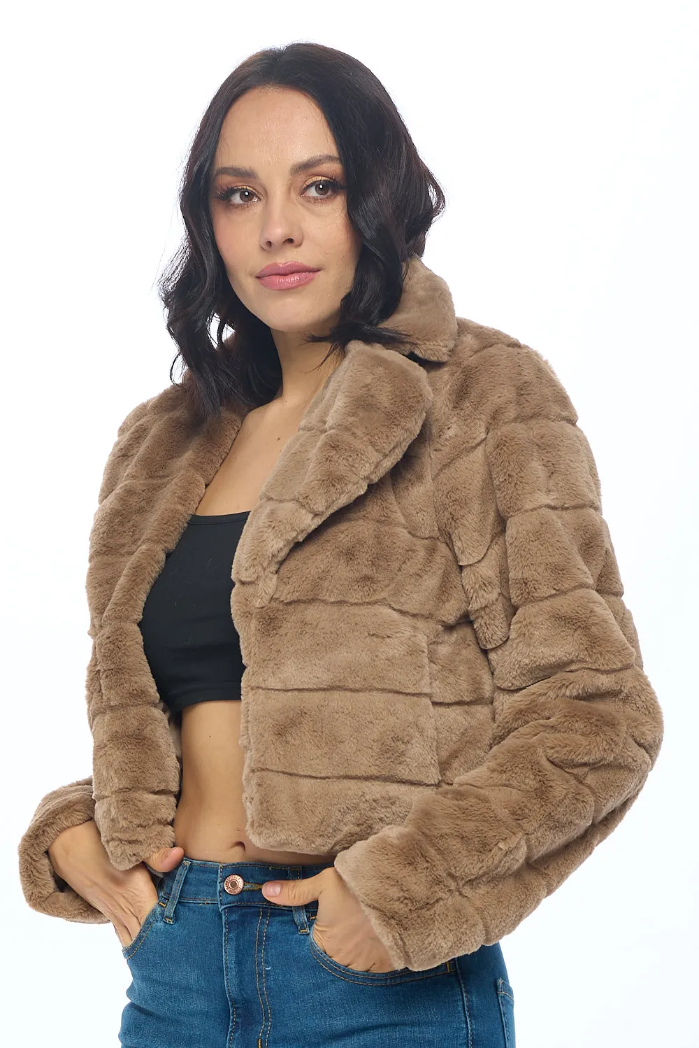 CiSono Luxe Fur Zip-Up Coat sold by Ci Sono product image thumbnail 4