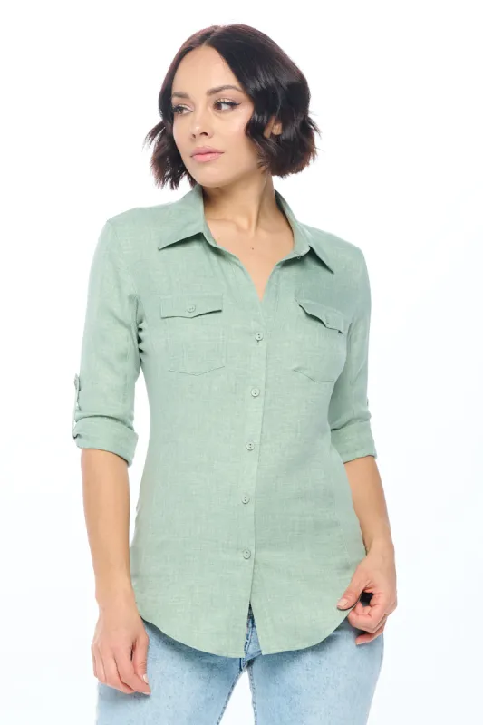 Classic Woven Top sold by Ci Sono