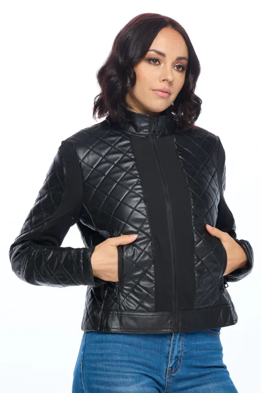 Quilted PU Jacket sold by Ci Sono