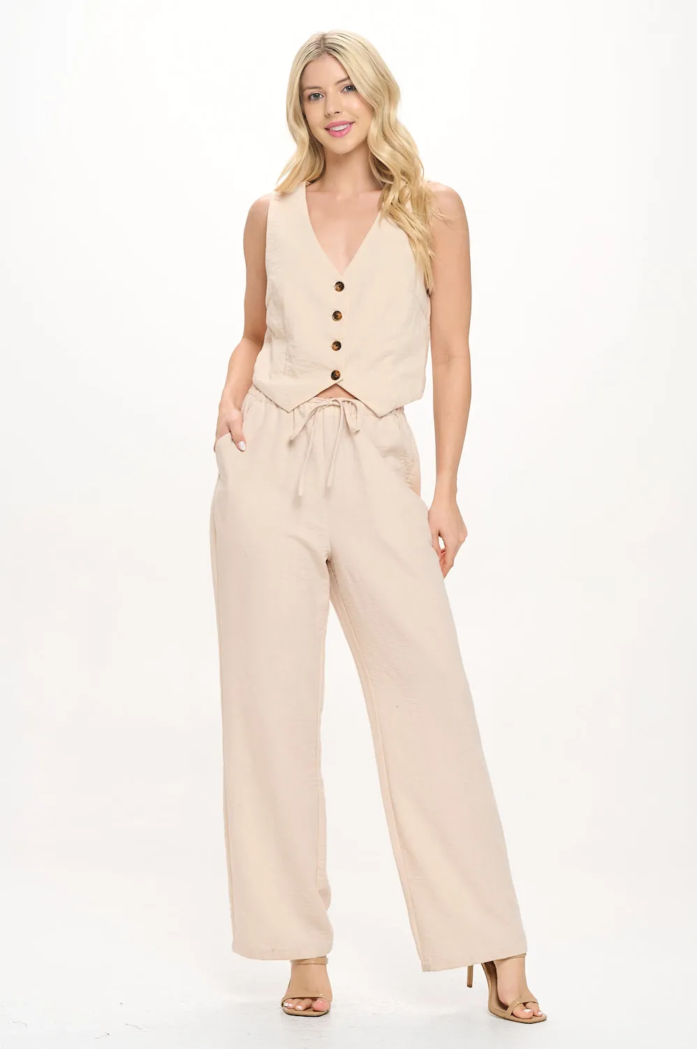 Wide Leg Linen Pants sold by Ci Sono product image thumbnail 4