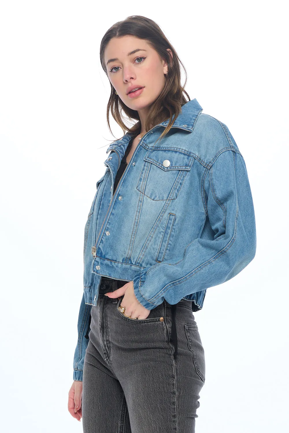 Lightweight Denim Jacket sold by Ci Sono product image thumbnail 3