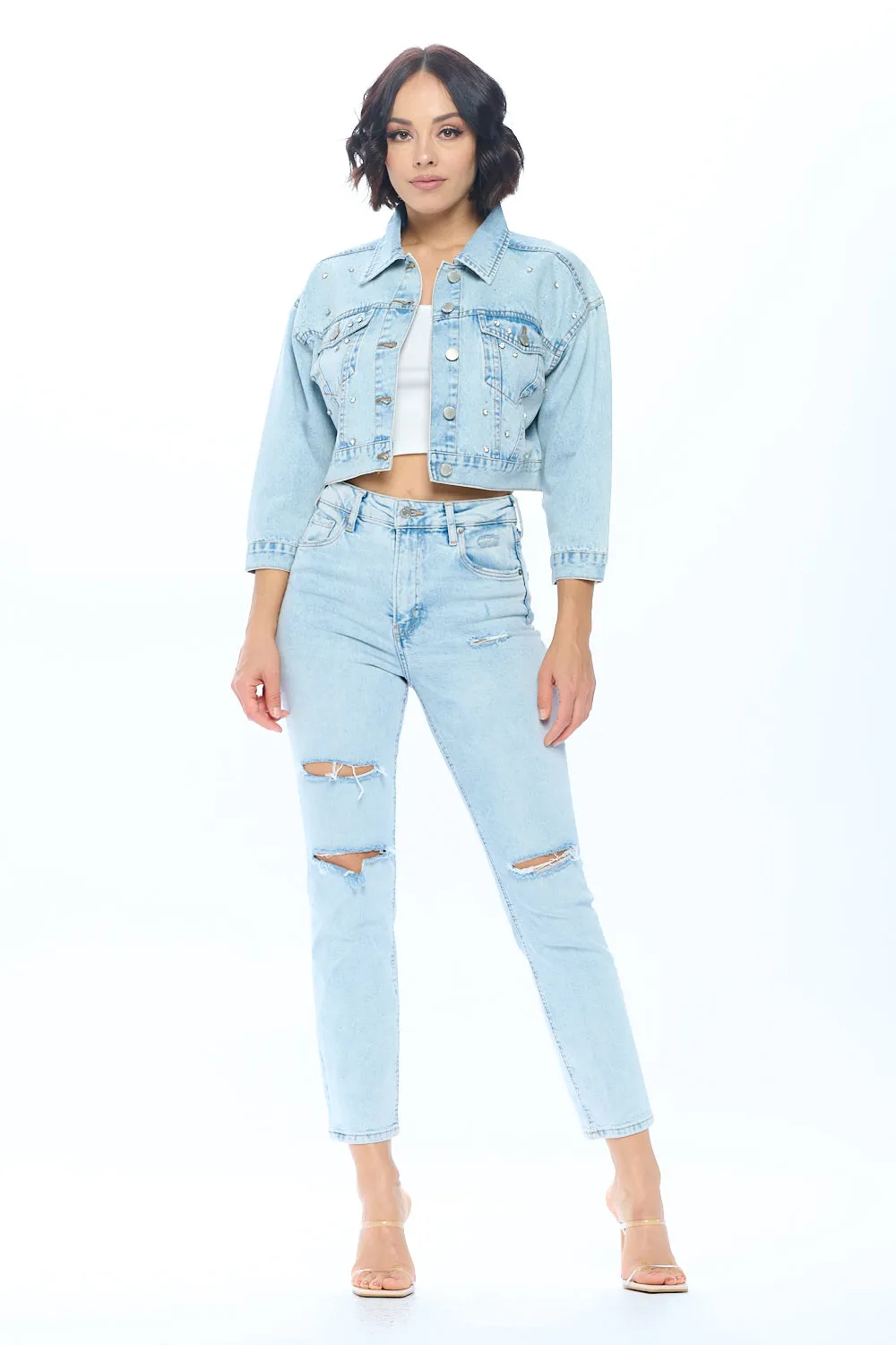 Studded Denim Jacket sold by Ci Sono product image thumbnail 5