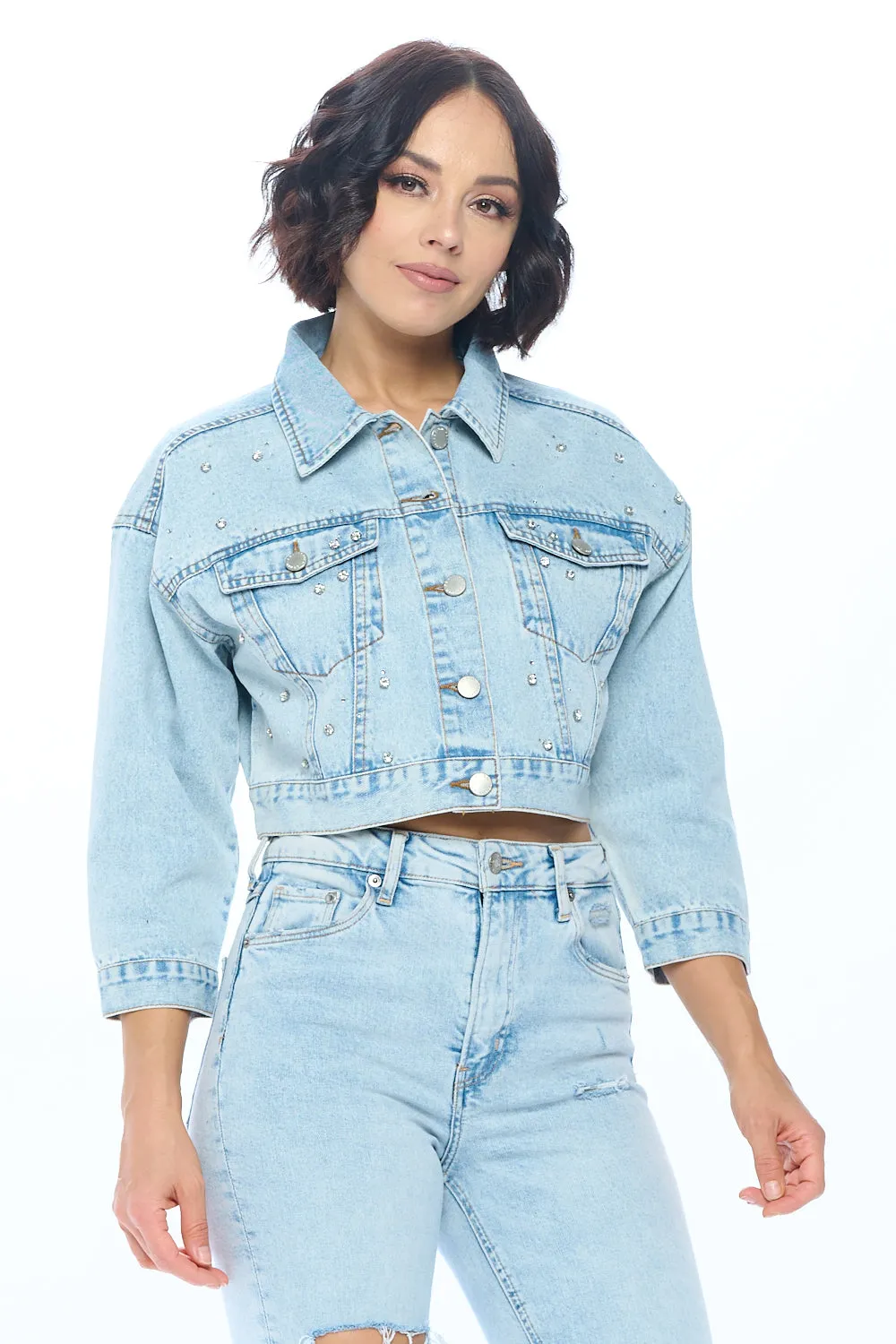 Studded Denim Jacket sold by Ci Sono product image thumbnail 2