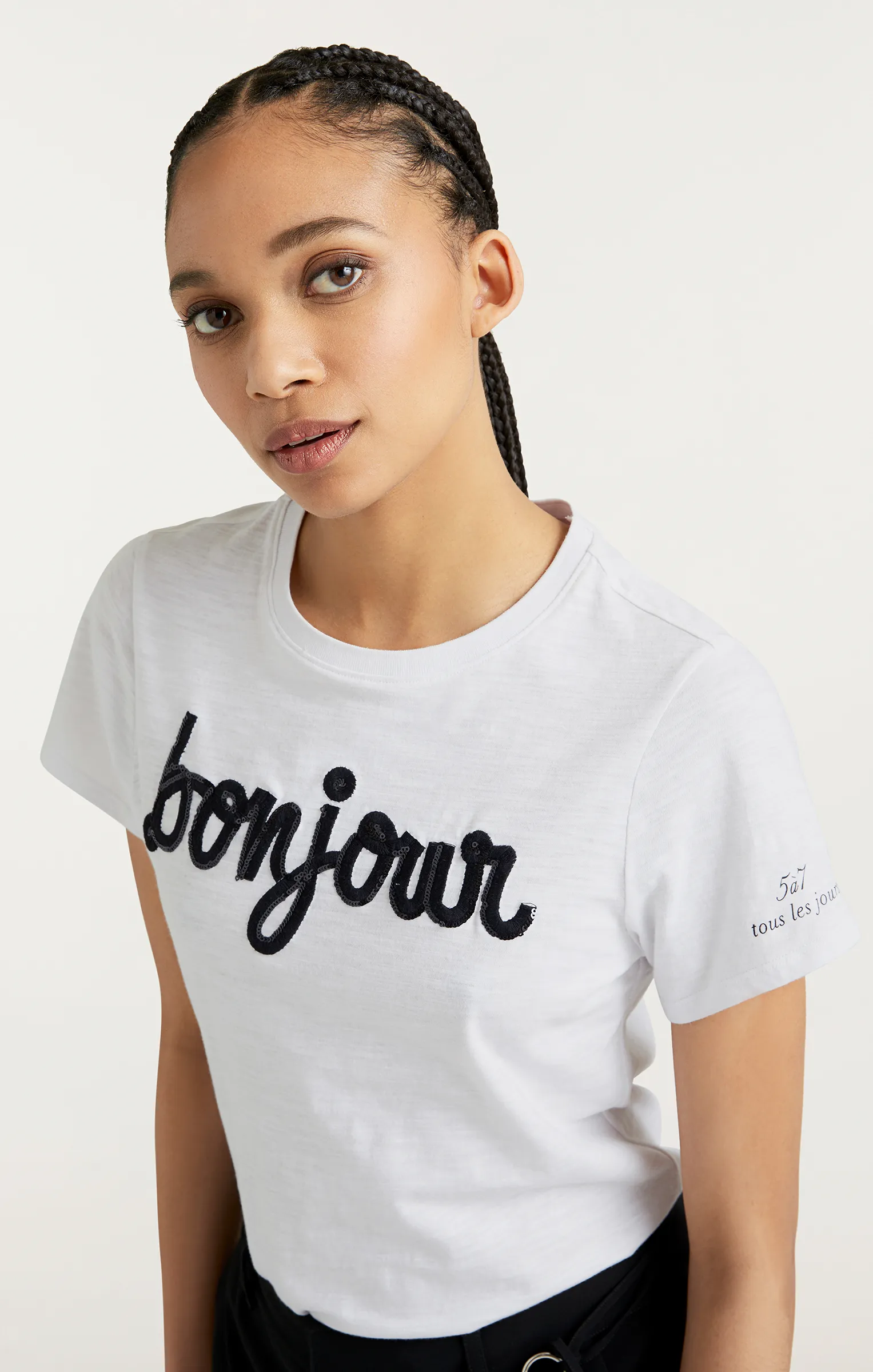 Shrunken Fringe Bonjour Tee sold by cinq a sept product image thumbnail 2
