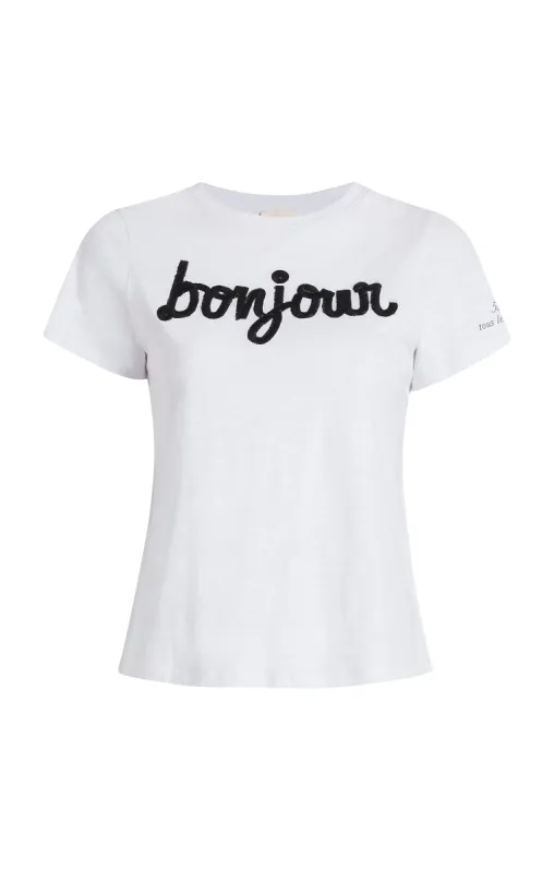 Shrunken Fringe Bonjour Tee sold by cinq a sept