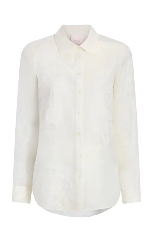 Embroidered Organza Luna Top sold by cinq a sept