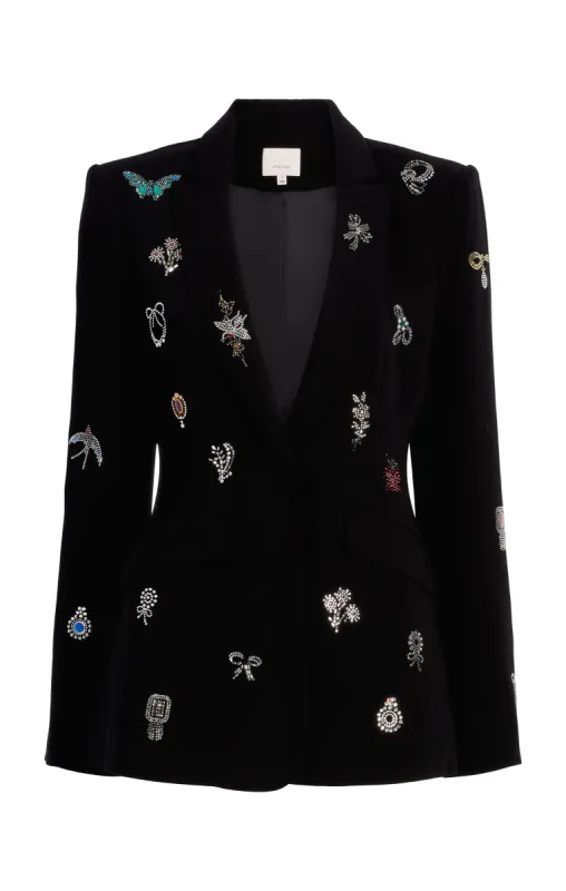 Heatset Brooches Embellished Cheyenne Blazer sold by cinq a sept