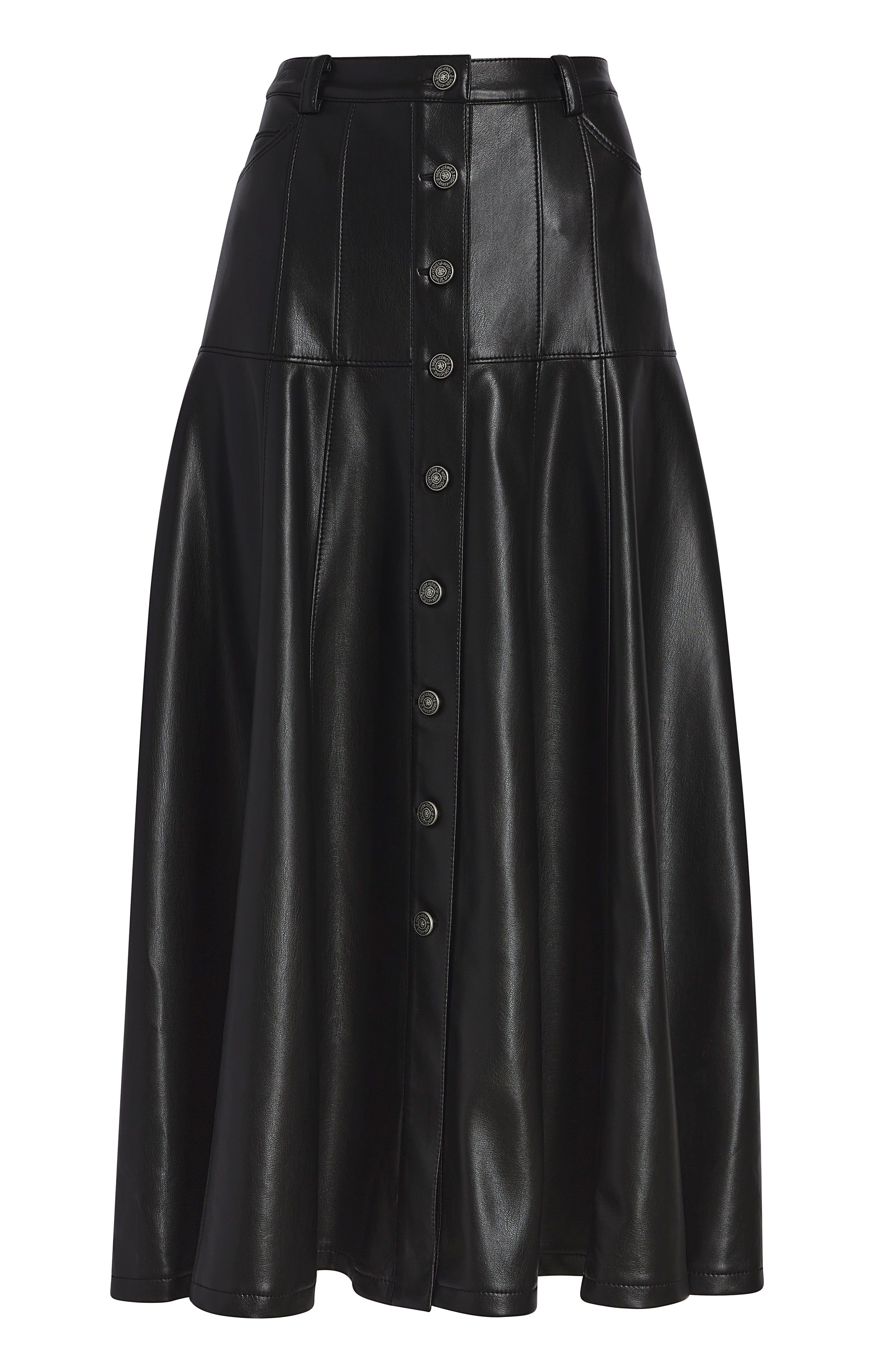 Vegan Leather Veena Skirt sold by cinq a sept