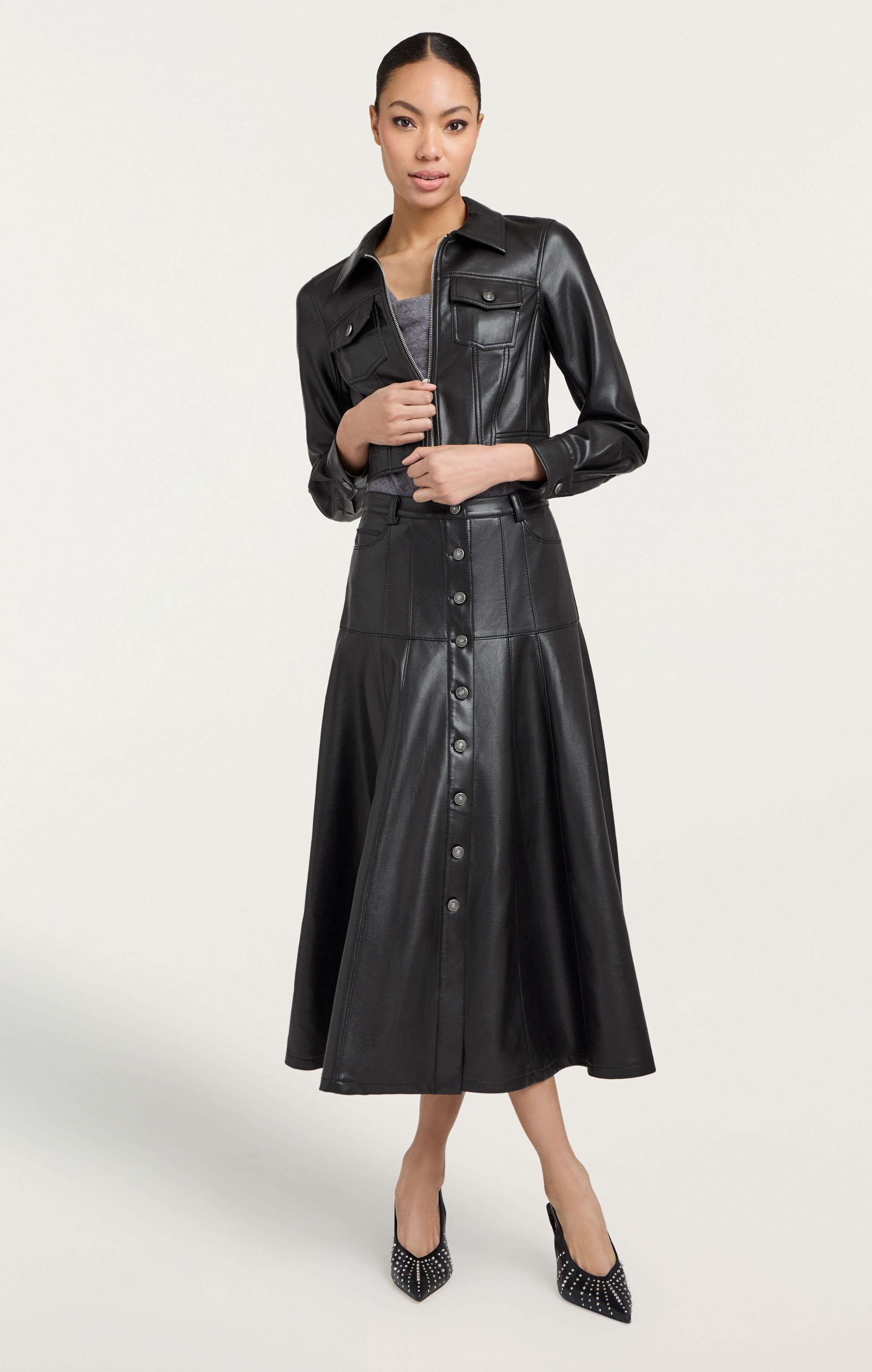 Vegan Leather Veena Skirt sold by cinq a sept product image thumbnail 2