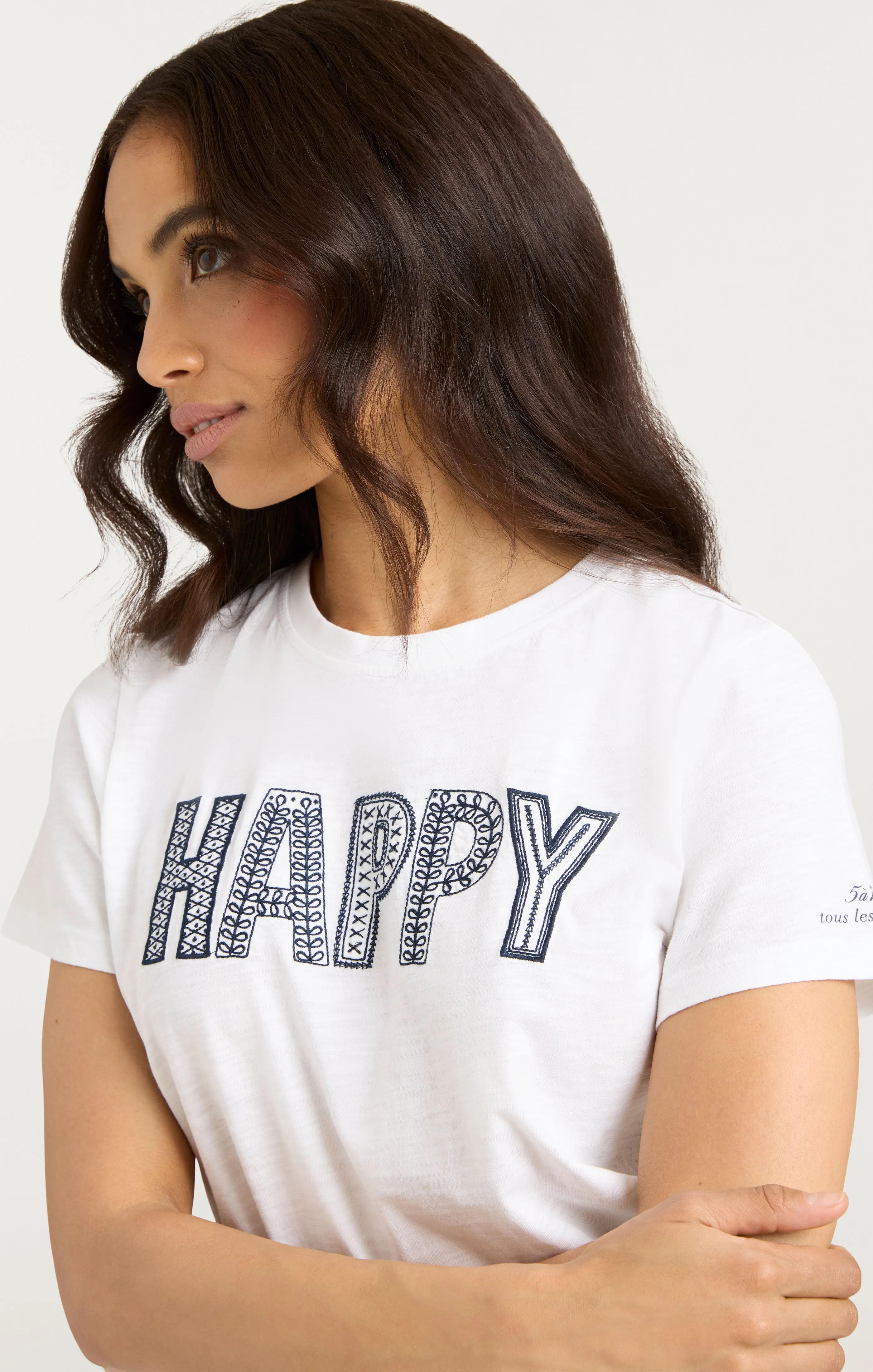 Embroidered Happy Tee sold by cinq a sept product image thumbnail 5