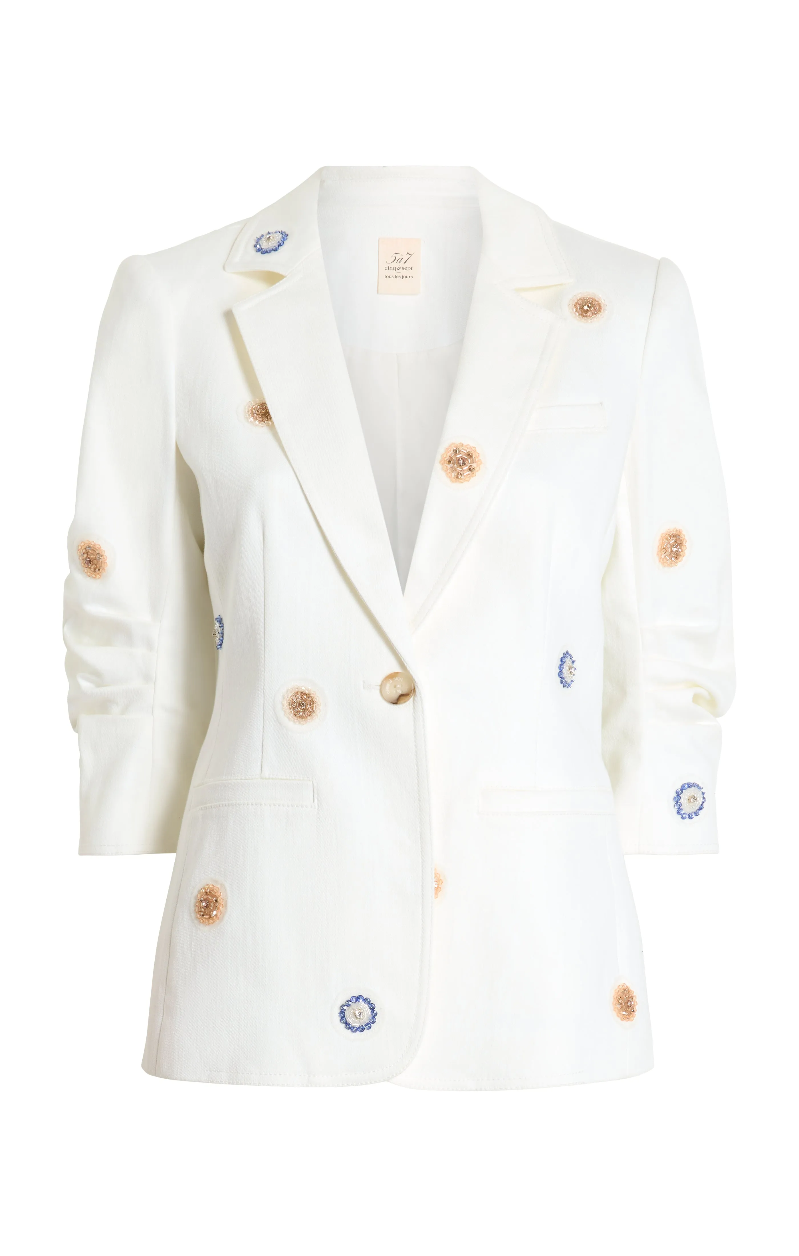 Ditsy Dots Denim Khloe Blazer sold by cinq a sept