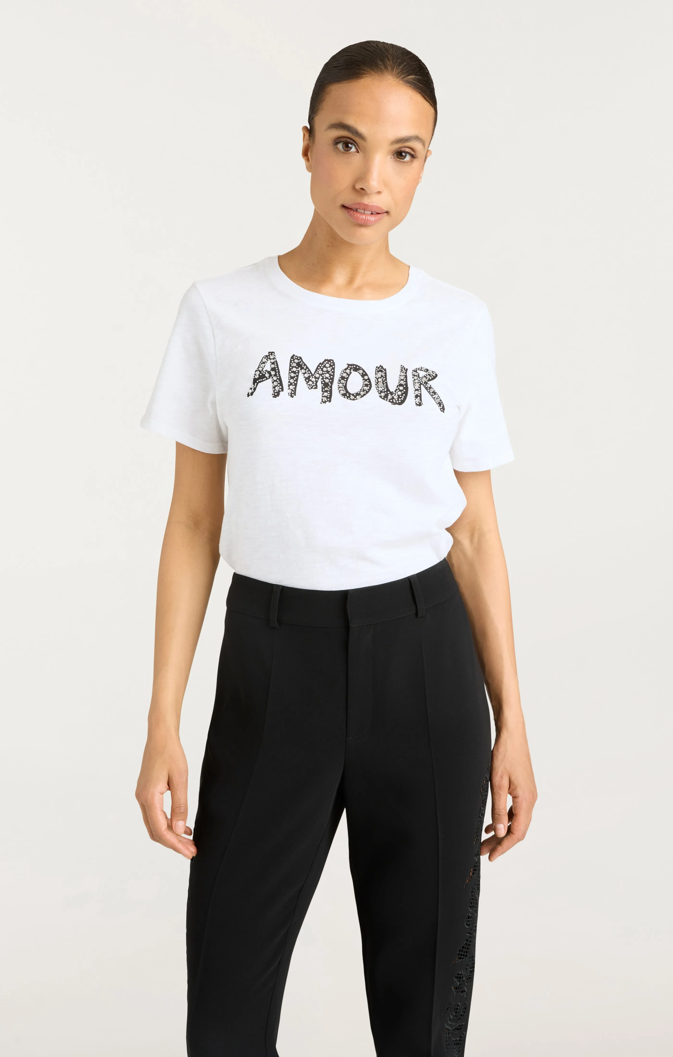 Rhinestone Amour Shrunken Tee sold by cinq a sept product image thumbnail 3