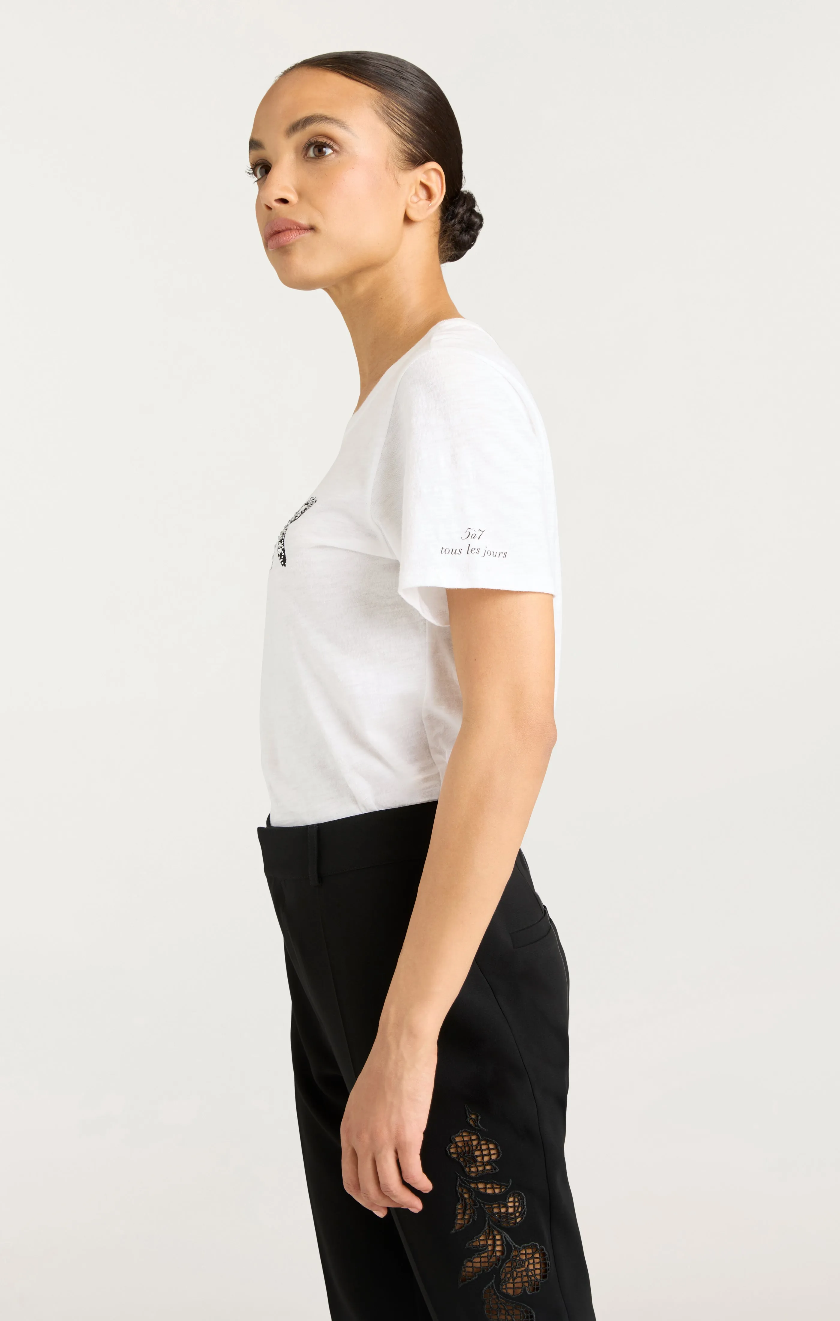 Rhinestone Amour Shrunken Tee sold by cinq a sept product image thumbnail 4