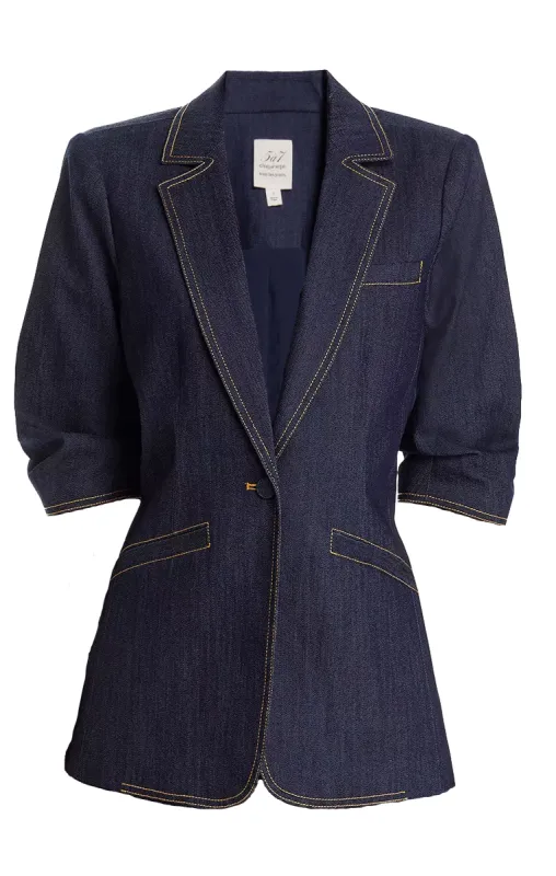 Denim Short Sleeve Khloe Blazer sold by cinq a sept