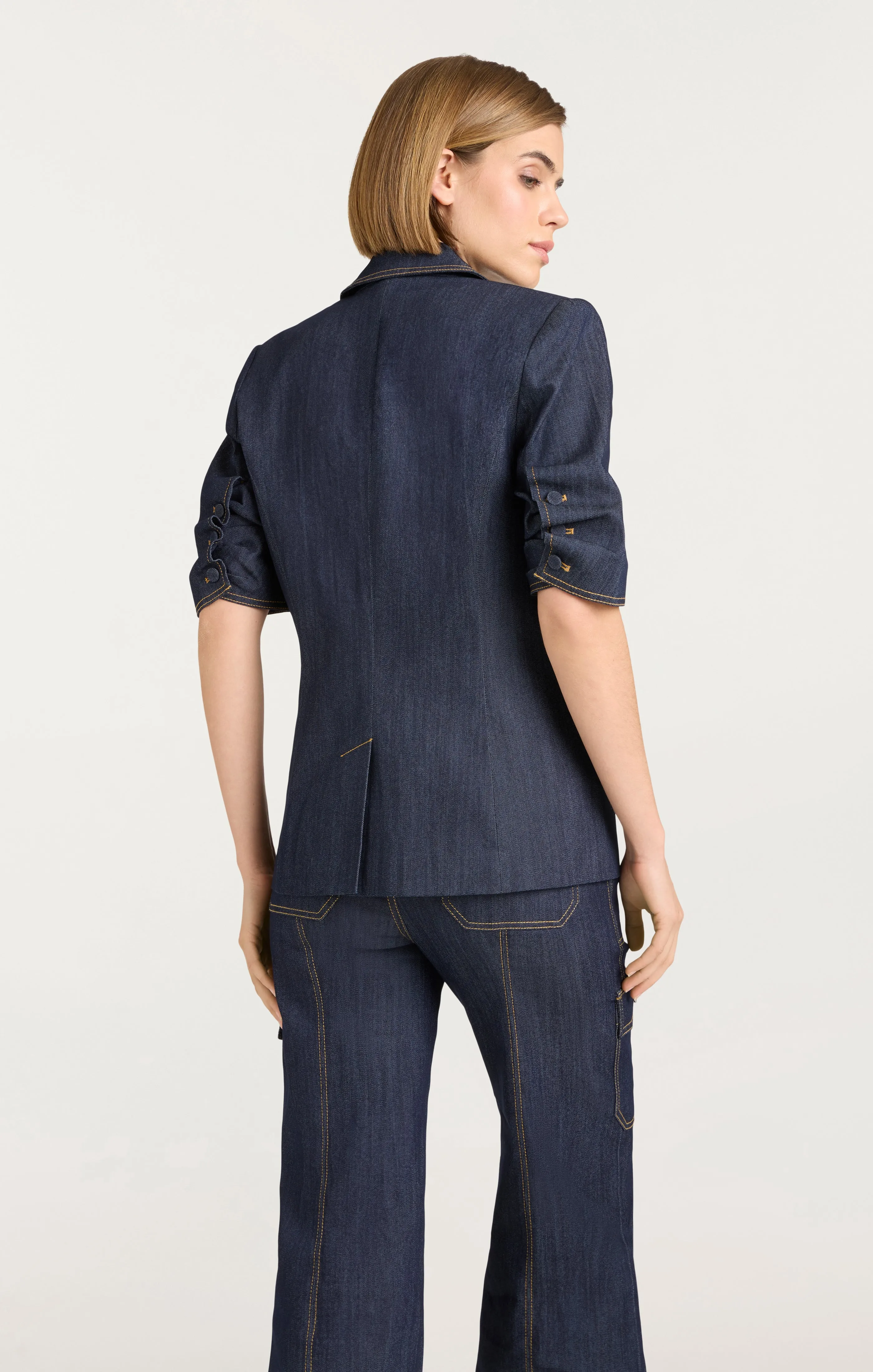 Denim Short Sleeve Khloe Blazer sold by cinq a sept product image thumbnail 5