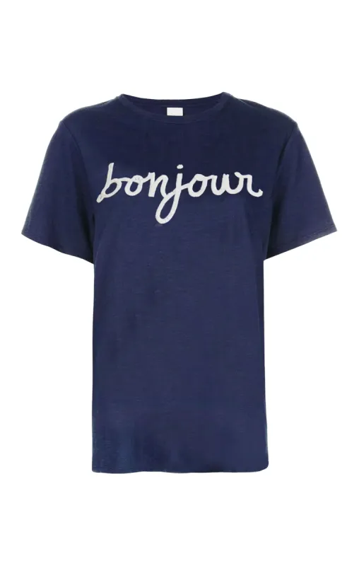 Sequined Bonjour Tee sold by cinq a sept