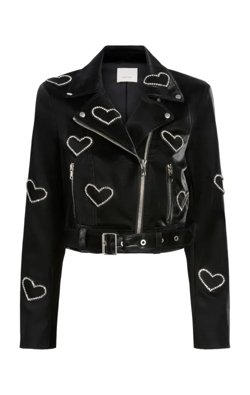 Rhinestone Hearts Zoe Jacket sold by cinq a sept