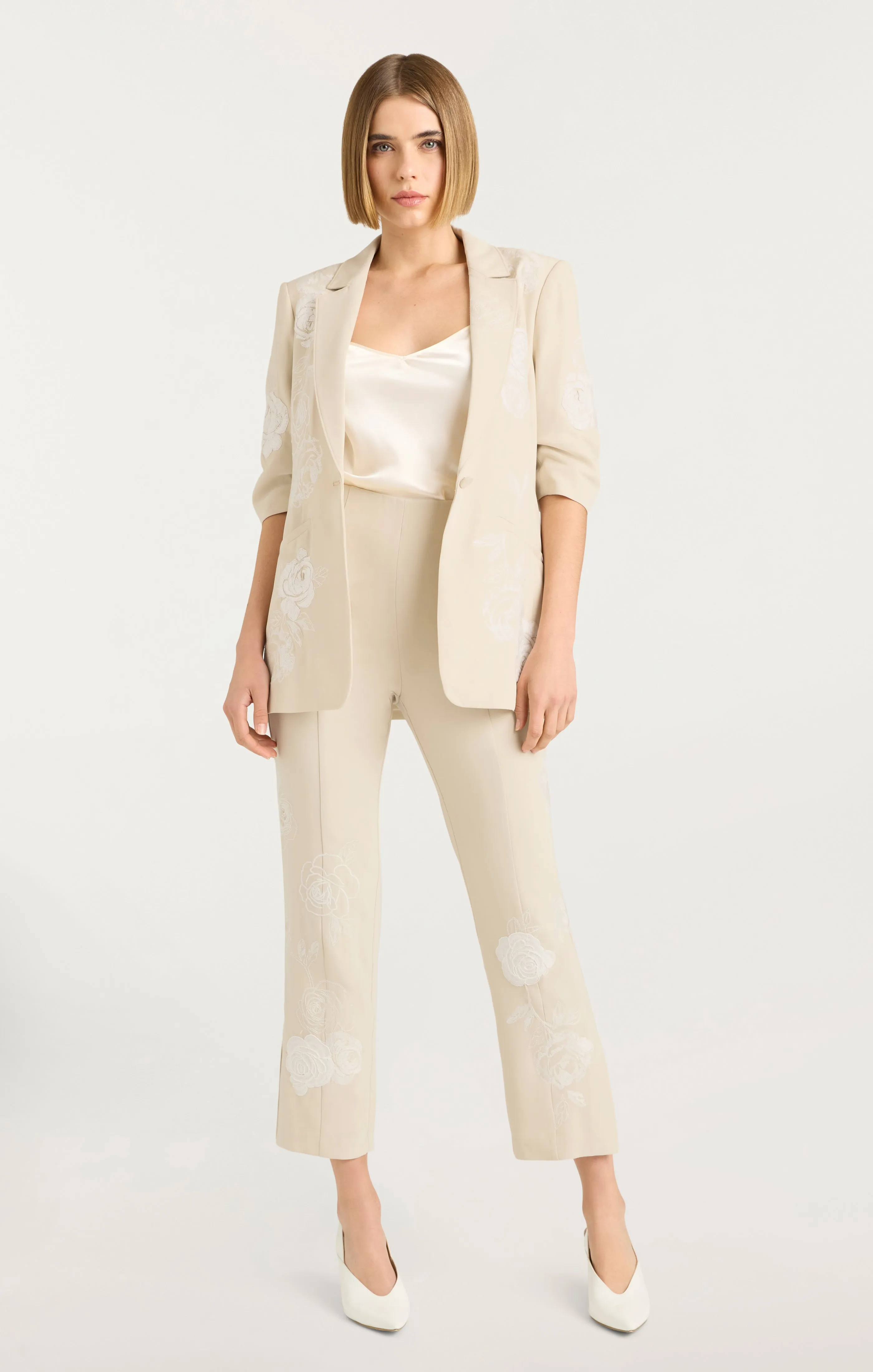 Floating Roses Embellished Cropped Brianne Pant sold by cinq a sept product image thumbnail 2