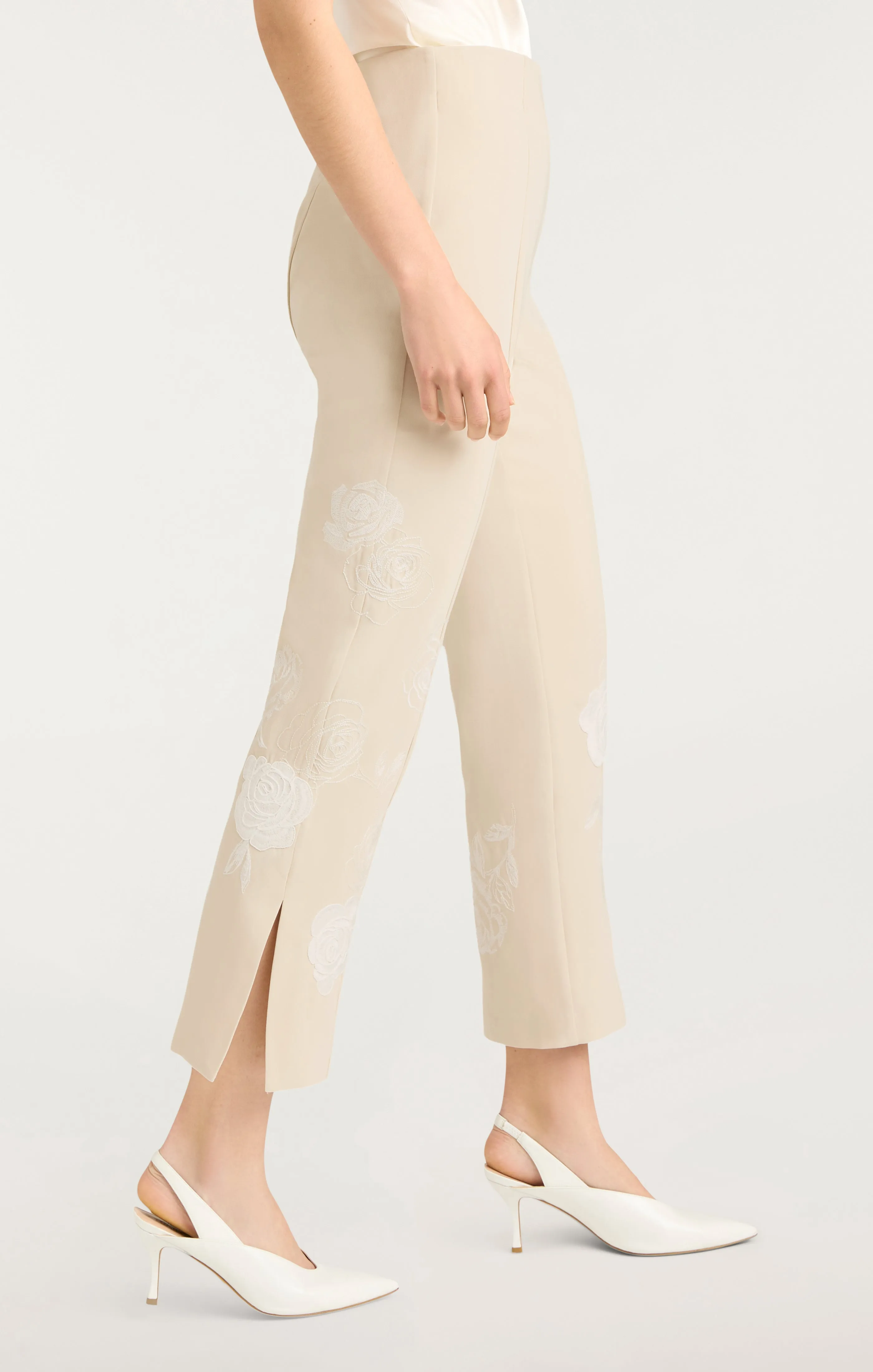 Floating Roses Embellished Cropped Brianne Pant sold by cinq a sept product image thumbnail 4
