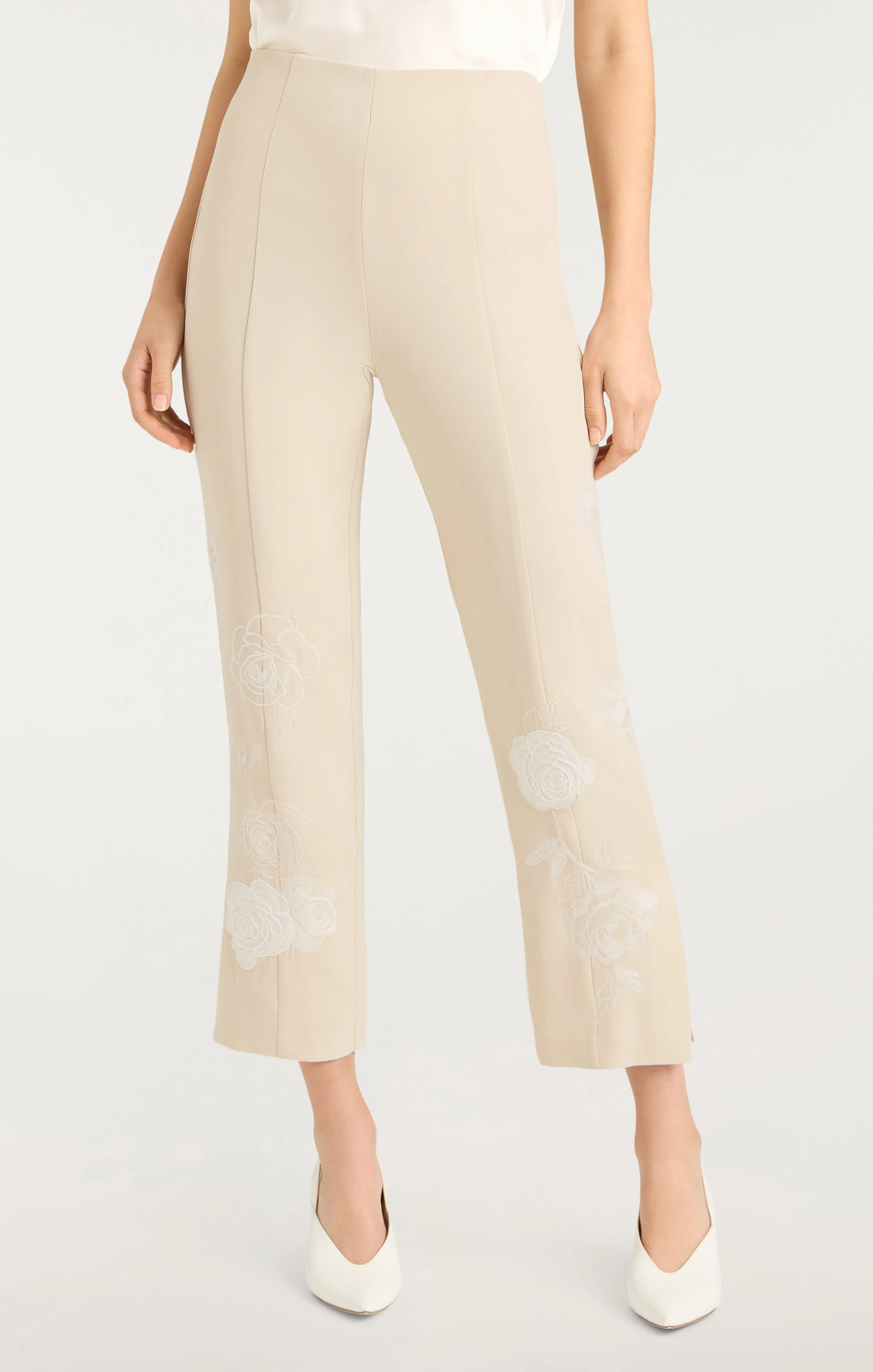 Floating Roses Embellished Cropped Brianne Pant sold by cinq a sept product image thumbnail 3