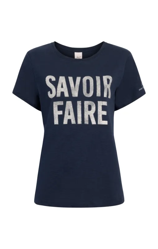 Rhinestone Savoir Faire Tee sold by cinq a sept