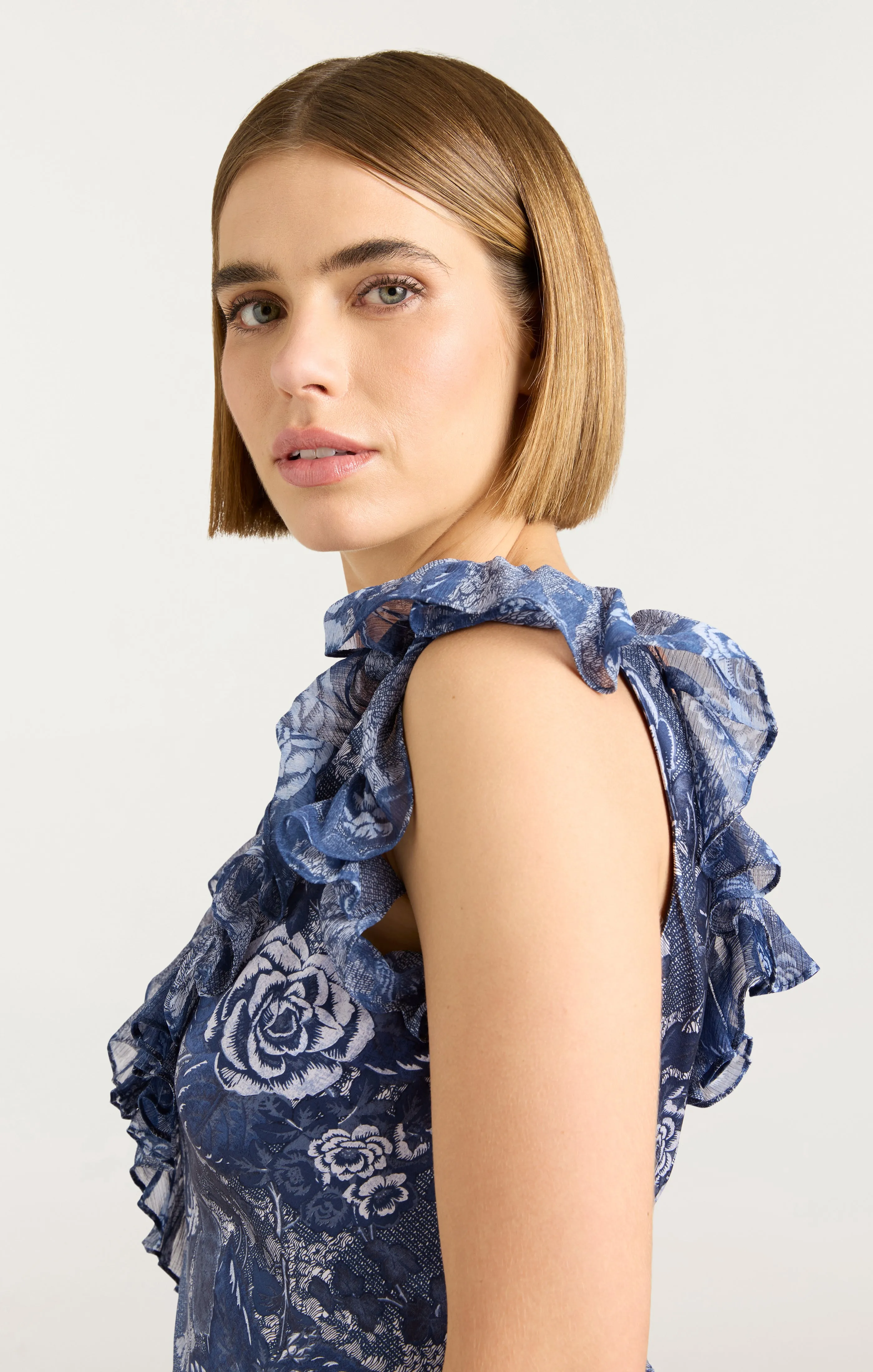 Indigo Floral Ora Dress sold by cinq a sept product image thumbnail 5
