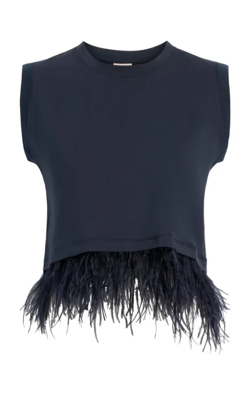 Cropped Feather Tee sold by cinq a sept