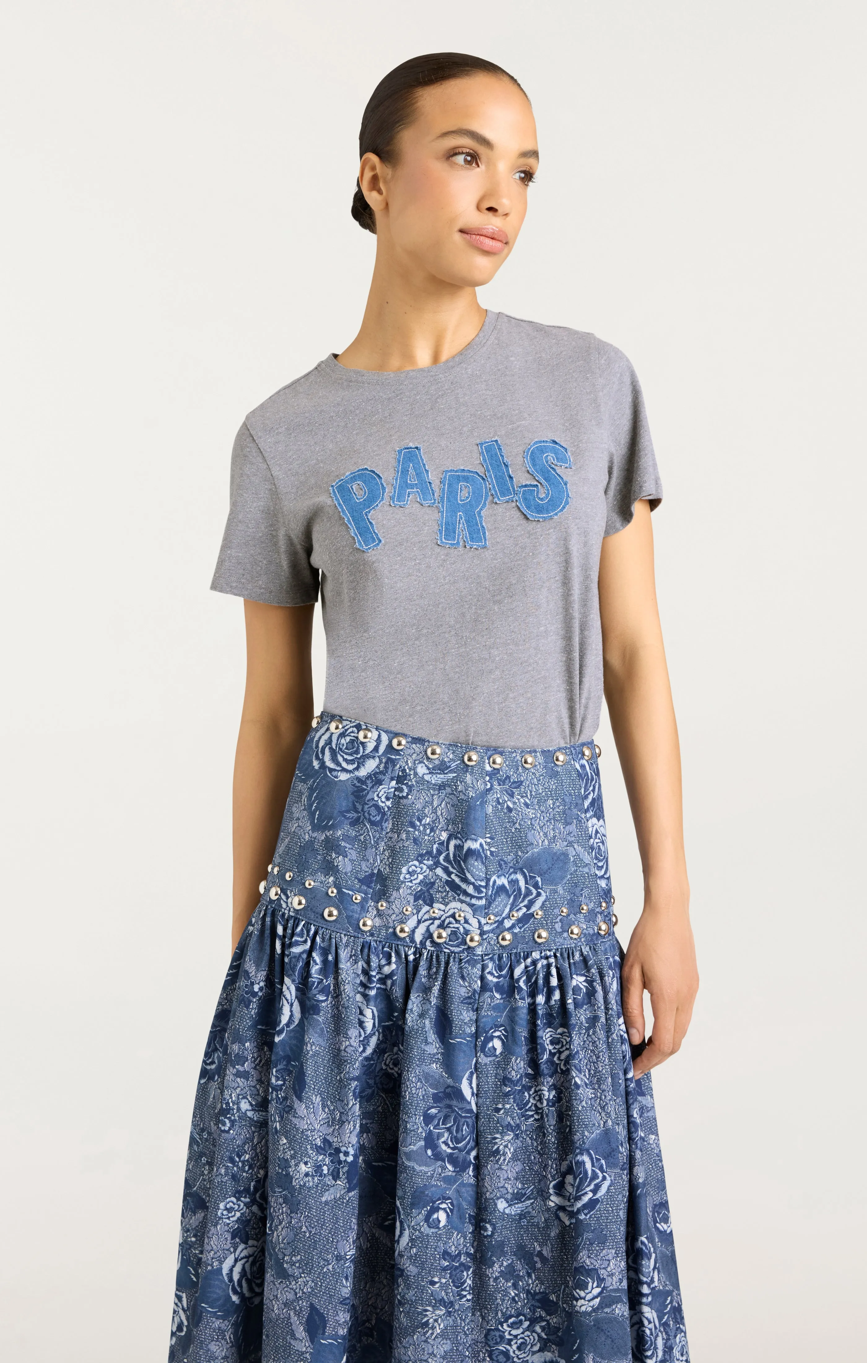 Patched Denim Paris Tee sold by cinq a sept product image thumbnail 3