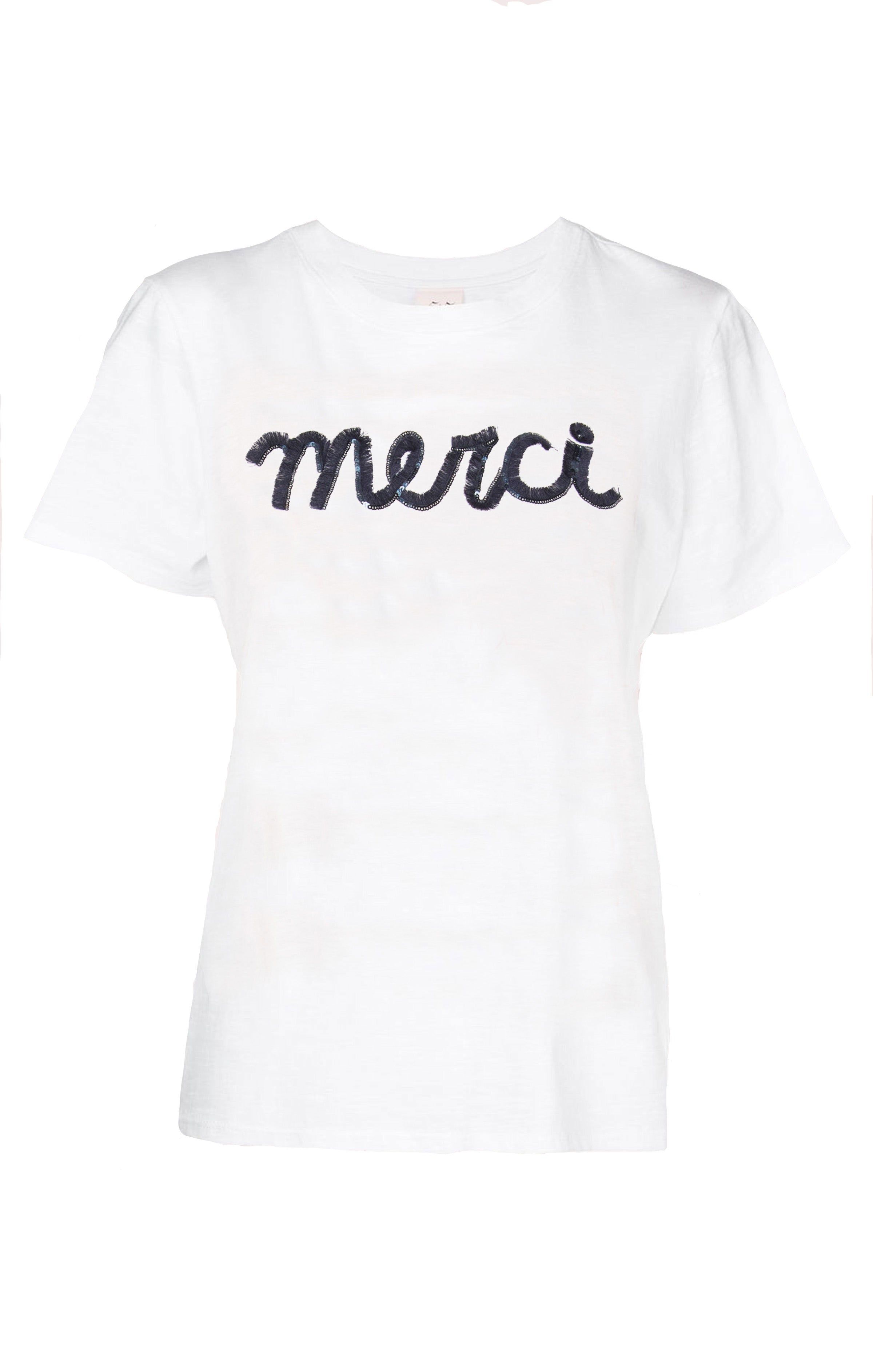 Threaded Merci Tee sold by cinq a sept