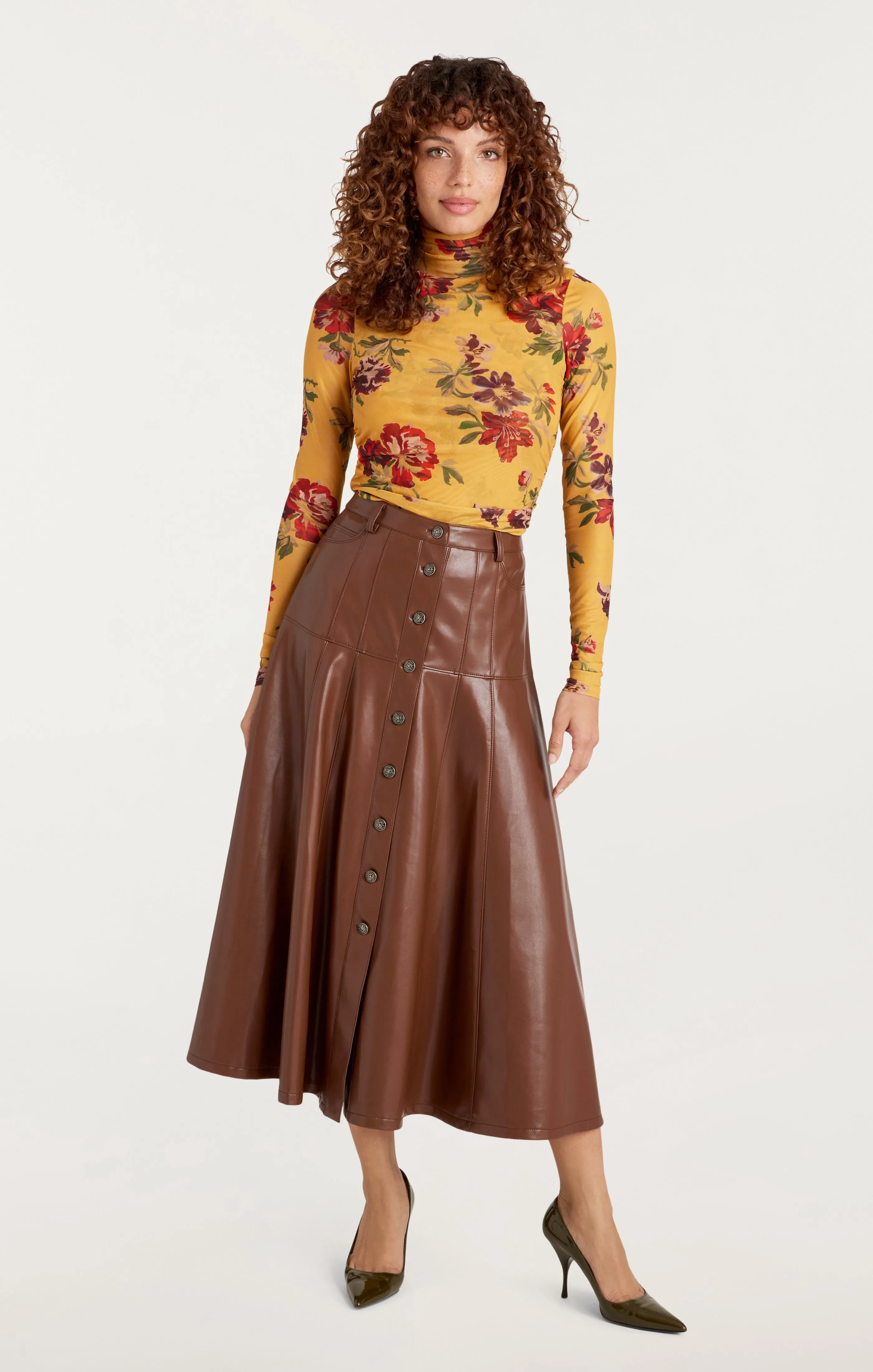 Brigitte Floral Shirred Mesh Turtleneck sold by cinq a sept product image thumbnail 2