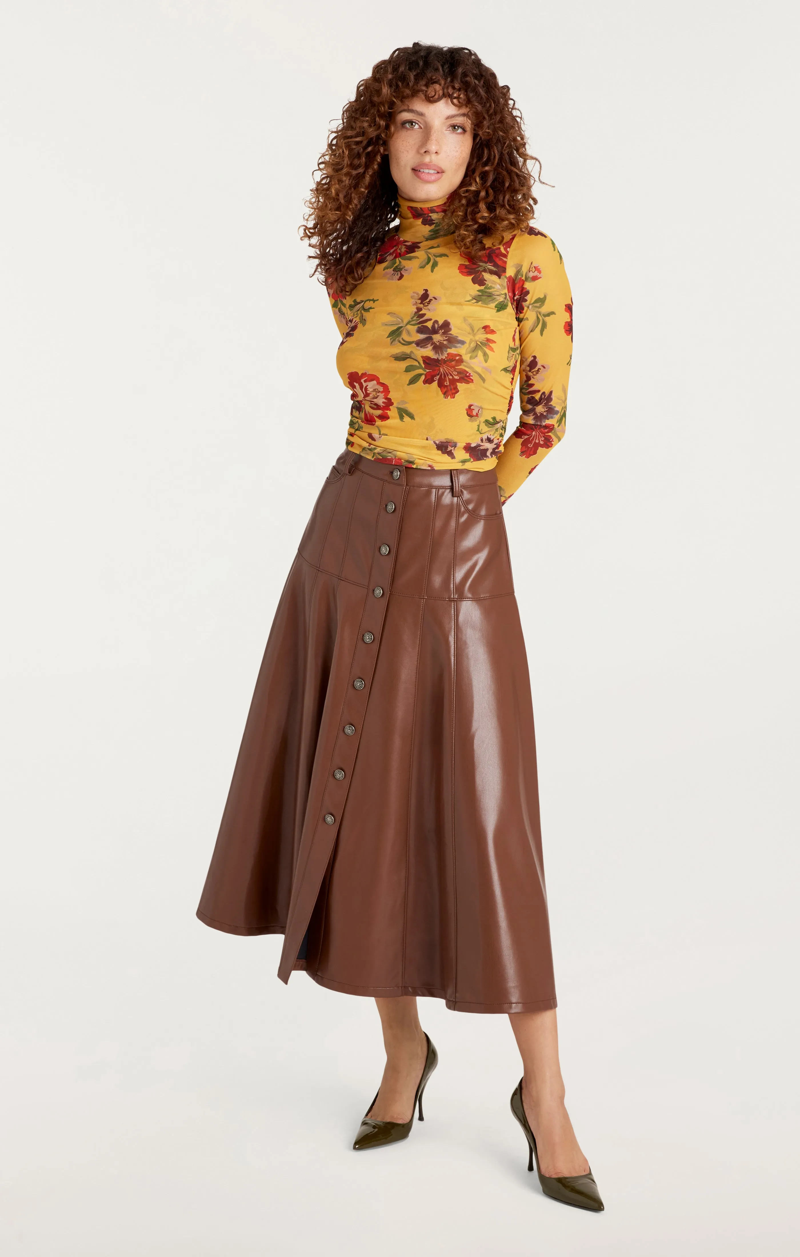 Brigitte Floral Shirred Mesh Turtleneck sold by cinq a sept product image thumbnail 4