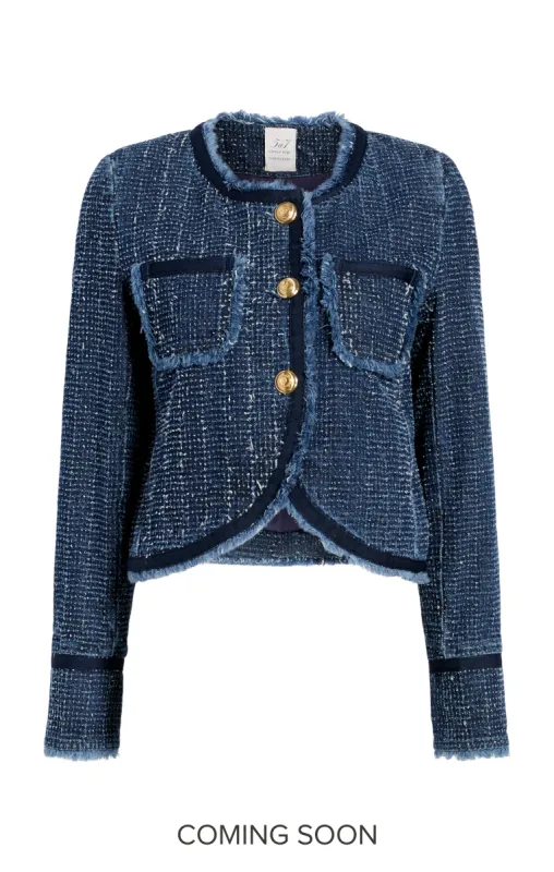 Boucle Denim Zanda Jacket sold by cinq a sept