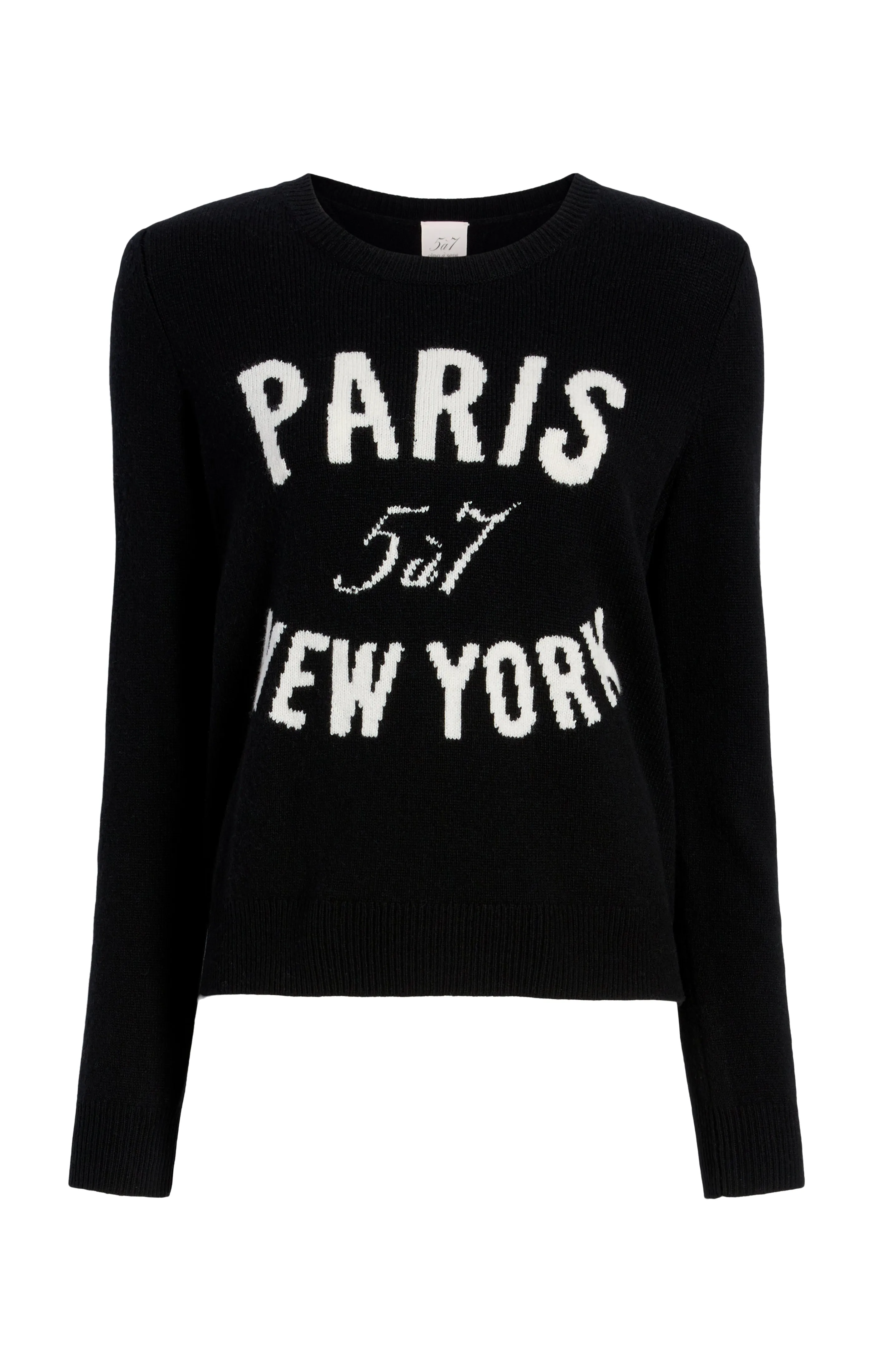 Paris New York Graphic Crewneck Pullover sold by cinq a sept