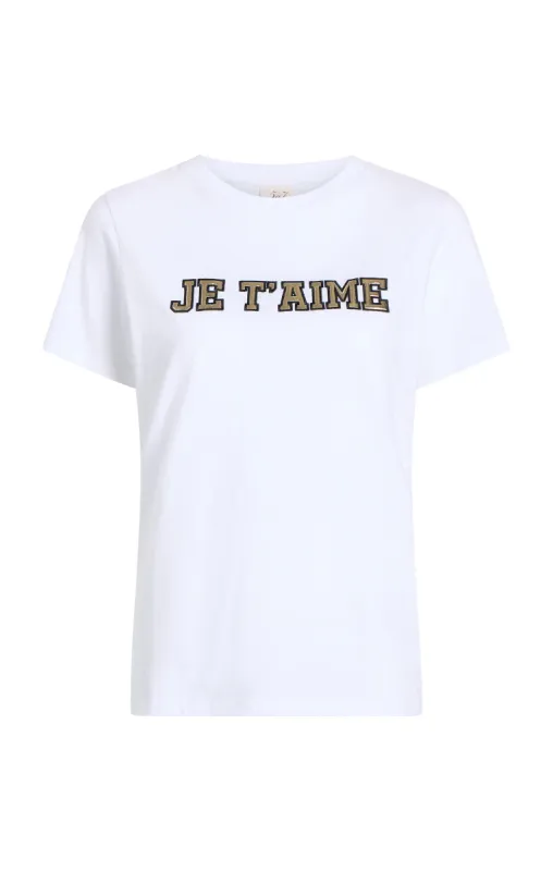Metallic Leather Je T'aime Tee sold by cinq a sept