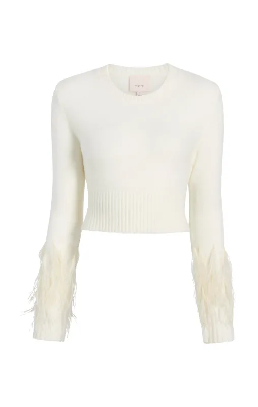 Briana Feather Crewneck Pullover sold by cinq a sept