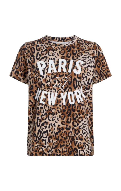 Leopard Paris NY Tee sold by cinq a sept