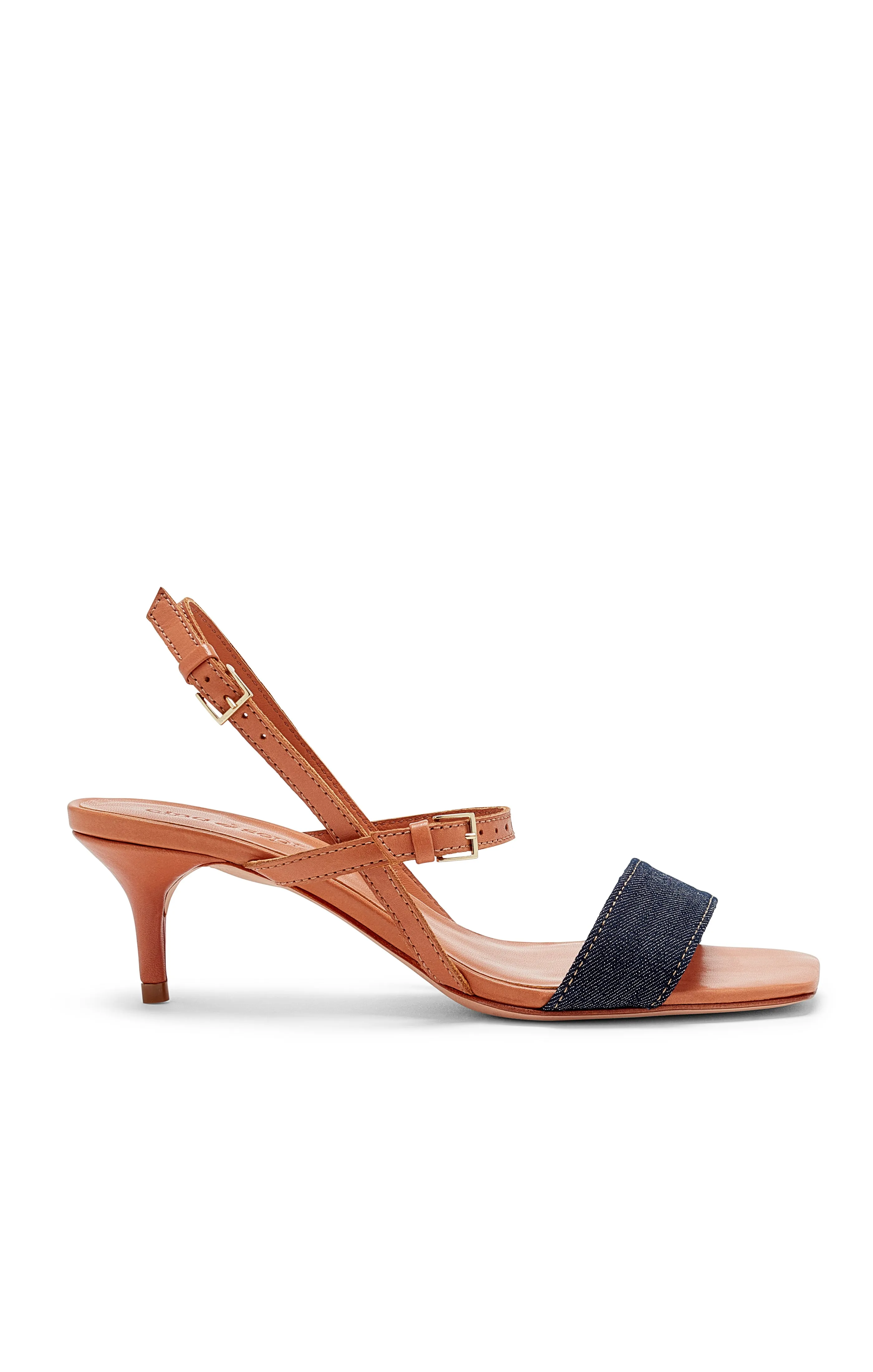 Sophie Denim Ankle Strap Sandal sold by cinq a sept