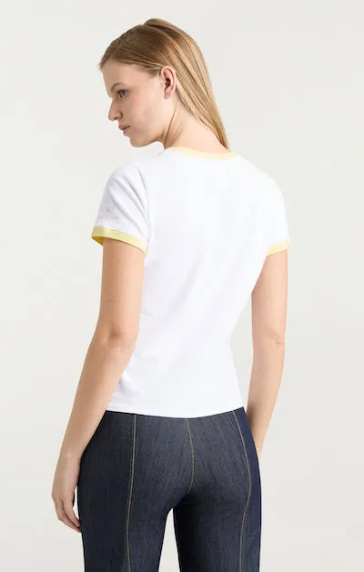Smiling Sun Shrunken Ringer Tee sold by cinq a sept product image thumbnail 4