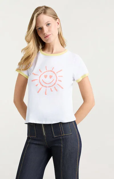 Smiling Sun Shrunken Ringer Tee sold by cinq a sept product image thumbnail 3