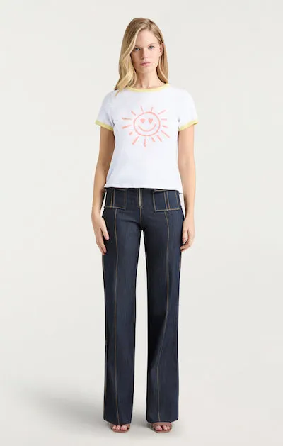 Smiling Sun Shrunken Ringer Tee sold by cinq a sept product image thumbnail 2
