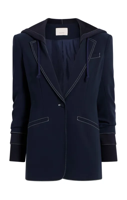 Contrast Topstitch Hooded Khloe Blazer sold by cinq a sept