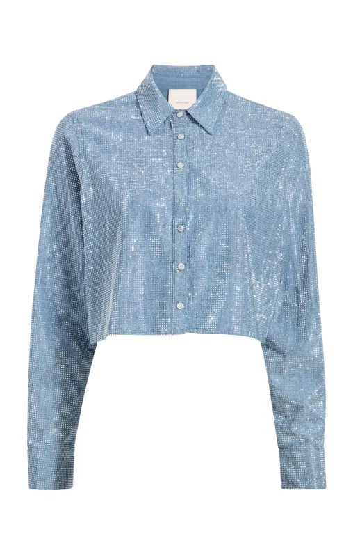 Chambray Heatset Patricia Top sold by cinq a sept