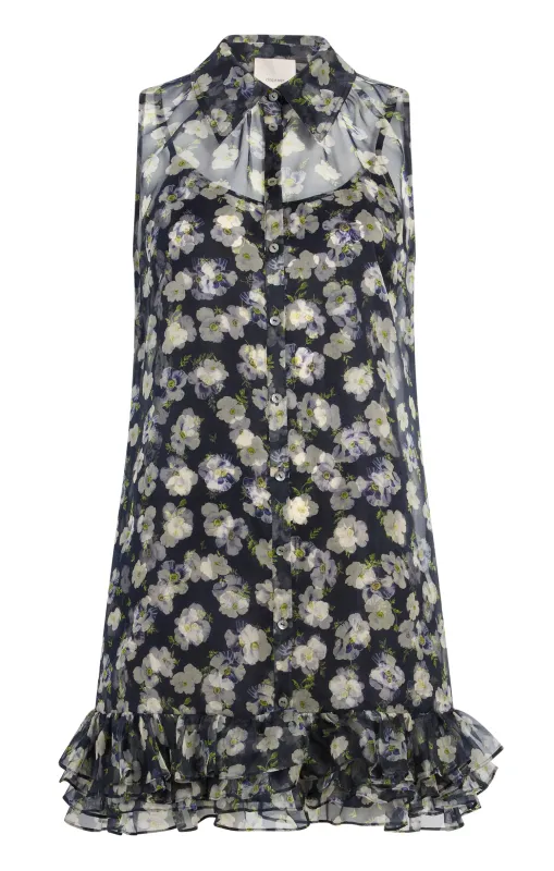 Mini Tossed Poppies Brisbane Dress sold by cinq a sept