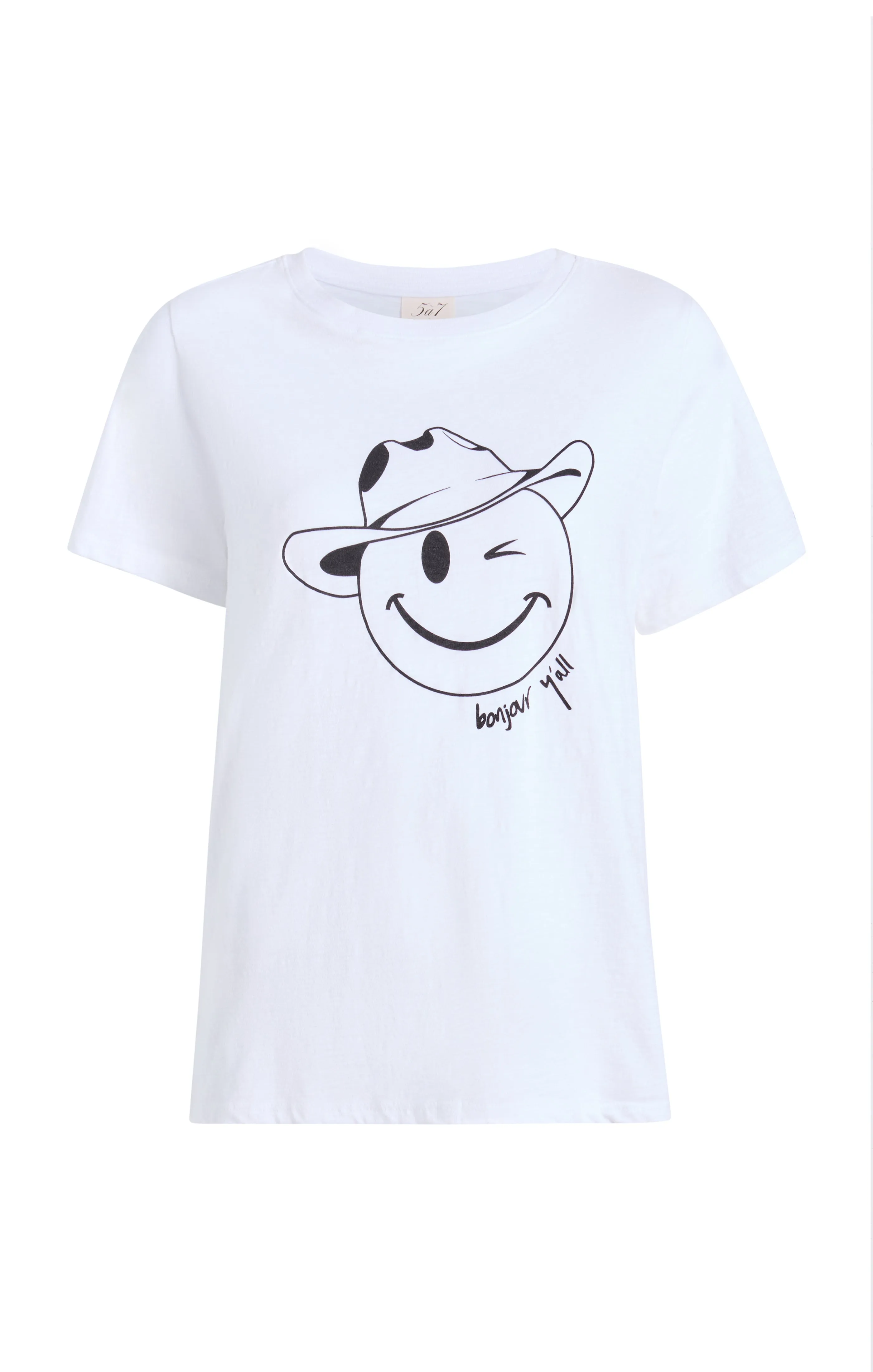 Bonjour Y'all Smiley Tee sold by cinq a sept